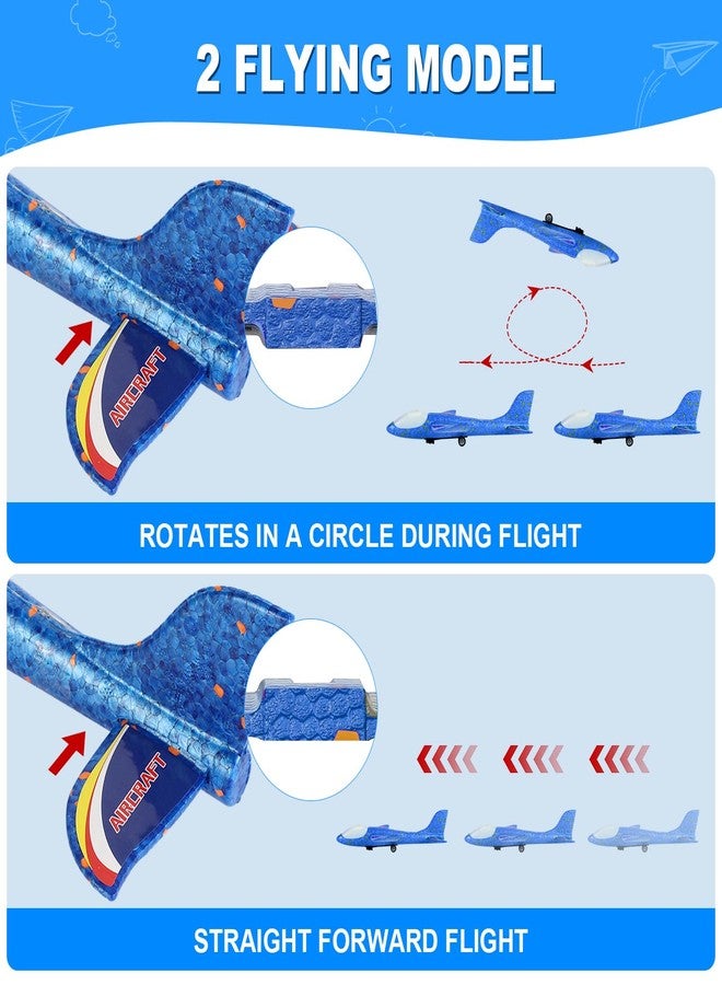 TAOTENDAR Airplane Launcher Toys,3 Pack 13.2'' LED Foam Glider Catapult Plane Toy for Boys,2 Flight Modes Outdoor Flying Toys Birthday Gifts for Boys Girls 3 4 5 6 7 8 9 10 11 12 Year Old - Image 5